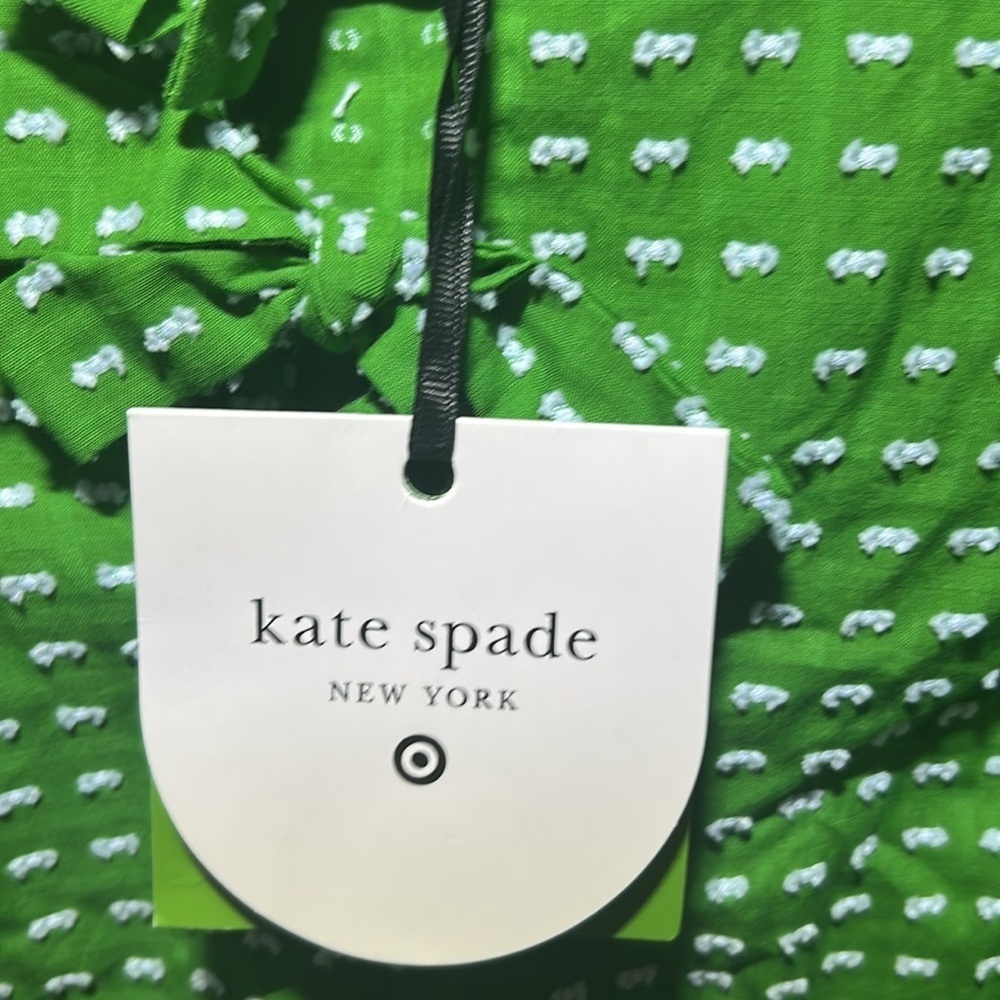 Kate Spade x Target Green/White Puff Sleeve Top Size XXS NWT - Picture 11 of 12